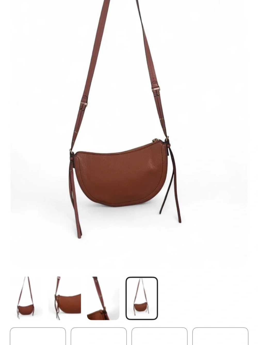 Michael Kors Chestnut Leather Crescent Crossbody Bag